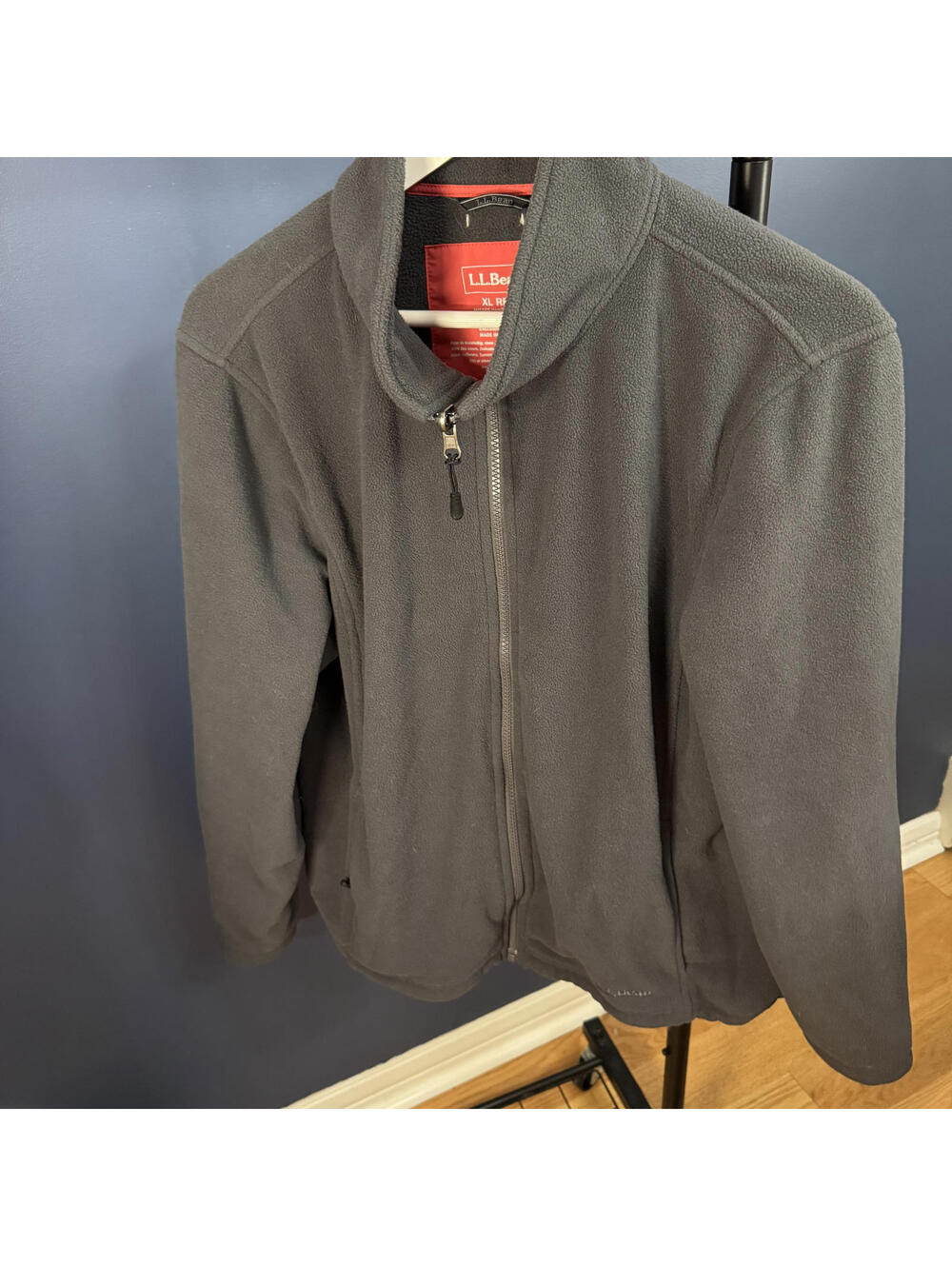 L.L. Bean Full Zip Fleece, Gray, Mens XL
